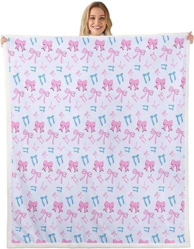 Miniatura 17 de Manfei Manta de vellón con diseño de mariposas florales en acuarela, manta acogedora para cama, sofá, decoración de habitación de niños, niñas