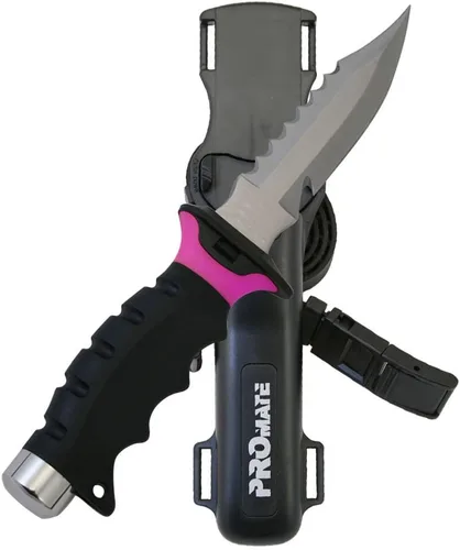Miniatura 5 de Promate KF510-Negro, cuchillo de buceo de acero inoxidable con punta afilada