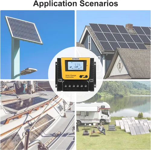 Miniatura 6 de Controlador de carga solar 40A, 12V 24V 36V 48V Auto Max PV 100V Pantalla retroiluminada Quattro USB PWM Paneles Solares Cargador Regulador