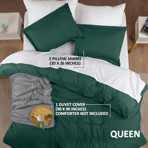 Miniatura 2 de Utopia Bedding Juego de funda de edredón tamaño queen de 3 piezas con cierre de cremallera - 1 funda de edredón de 90 x 90 pulgadas y 2 fundas