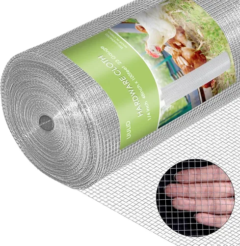 Miniatura 10 de Rollo de malla de hardware UULID de 1/2 pulgada, 48 pulgadas x 30 metros, calibre 19, malla galvanizada después de soldar en caliente, malla