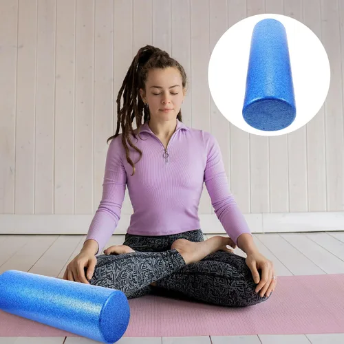 Miniatura 2 de PRETYZOOM Rodillo de columna de masaje muscular de yoga de espuma de alta densidad azul para fitness relajación corrección de postura y terapia