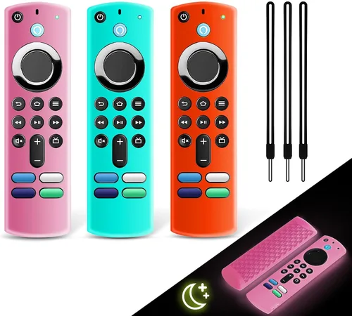 Miniatura 8 de Paquete de 3 fundas de silicona para control remoto Fire TV Stick 4K/Alexa Voice Remote 3ª generación, funda protectora de silicona antideslizante