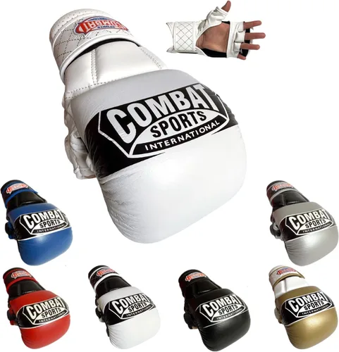 Combat Sports Max Strike - Guantes de entrenamiento de artes marciales mixtas, guantes sin dedos con palma abierta para artes marciales mixtas, Muay