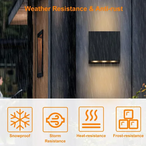 Miniatura 2 de Moderna lámpara de pared LED para exteriores con luz hacia arriba y hacia abajo, lámpara de pared negra de aluminio impermeable, luces de pared