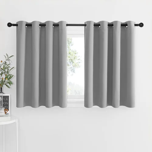 Miniatura 240 de NICETOWN Cortinas opacas de cocina para ventana sobre el fregadero, aislamiento térmico, decoración del hogar, pequeños niveles opacos con ojales
