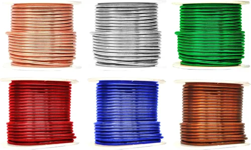 Miniatura 367 de Mandala Crafts - Alambre de aluminio anodizado de 8 calibre para hacer joyas - 9.75 m de alambre flexible negro colorido - Flexible para bonsái