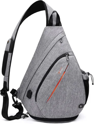 Miniatura 9 de TUDEQU Sling backpack, 8 Pockets Sling Bag Crossbody, 19L Large Sling Bag for Men Travel Crossbody Backpack Hiking Outdoor Azul Negro