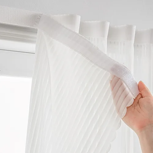 Miniatura 9 de Cortinas traslúcidas de gasa beige, autoadhesivas, con filtro de luz de privacidad, para el hogar, cortina portátil sin taladrar