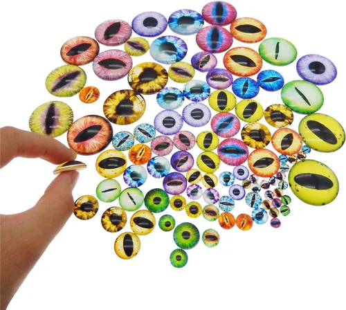 Miniatura 3 de juliewang Wholesale en bulk Assorted Ojo de dragón Cubiertos Cabochons de vidrio redondas para hacer Muñeca y la joyería Configuración