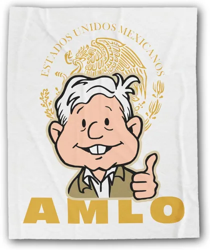 Miniatura 8 de MEXICANDOO AMLO - Manta de terciopelo con estampado de dibujos animados Amlito en un lado, manta ligera de felpa (Frazada de AMLO Cobija), tamaño 50