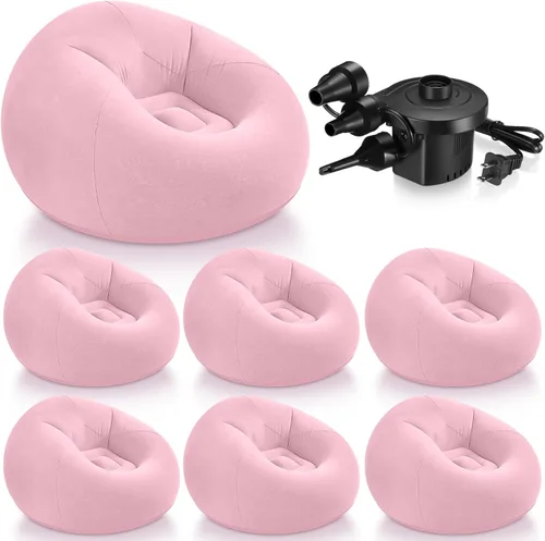 Miniatura 24 de Realspring 6, 9, 12 piezas de puf inflables para adultos con bomba de aire eléctrica, sofá plegable portátil inflable para acampar nocturno de cine