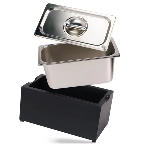 Miniatura 7 de Art Secret Cubo de abono para encimera de cocina de 1.6 galones, inserto a prueba de olores con caja de madera de pino (gris)