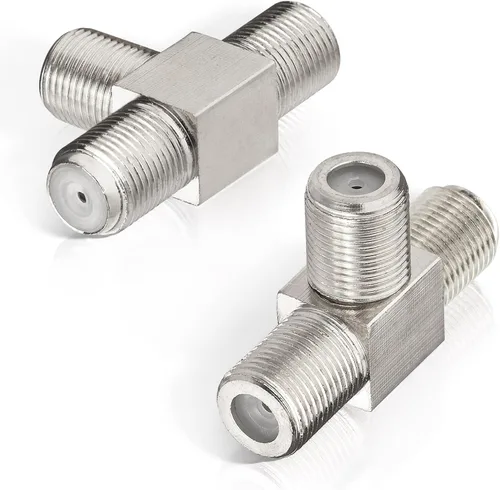 wlaniot Divisor tipo F de 3 vías tipo F hembra a 2 hembra adaptador de conector coaxial en forma de T para TV Video VCR antena TV cable sintonizador