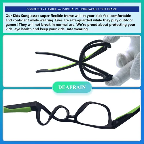 Miniatura 4 de Lentes de sol polarizados para niños, marco flexible TPEE 100% protección UV para niños y niñas de 5 a 13 años