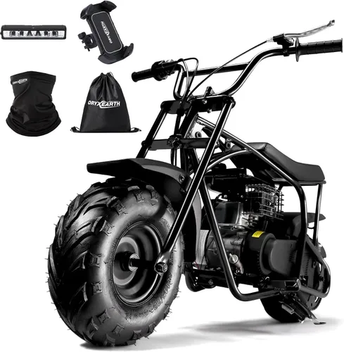 Miniatura 20 de Oryxearth Mini bicicleta para niños, 105 CC de 4 tiempos para niños, a gasolina, con bolsillo todoterreno con aprobación de la EPA, soporta