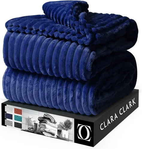 Miniatura 8 de Clara Clark Manta de forro polar de felpa cortada, tamaño manta, ligera, súper suave, mullida, de lujo, lavable a máquina, (50 x 60 pulgadas)
