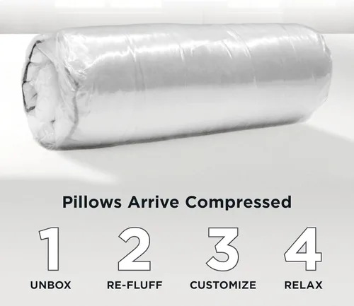 Miniatura 10 de AllerEase Platinum - Almohada ajustable 2 en 1, barrera contra alérgenos CleanBoost, relleno extra, estándar/Queen, paquete de 2