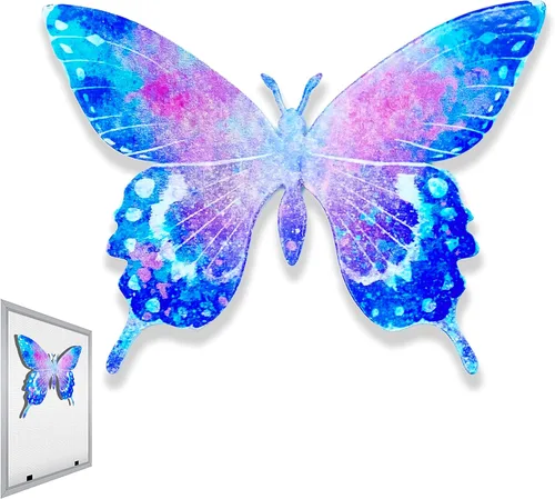 Imán de mariposa metálica de ópalo de ensueño, decoración de puerta de patio de Lanai, imán de pantalla a prueba de rayos UV