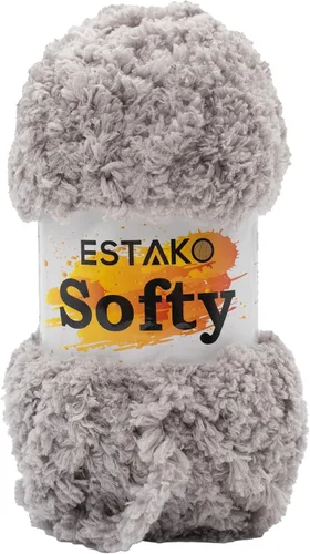 Miniatura 33 de Estako Softy 100% Poliéster Esponjoso Suave Grueso Peso #5 Hilado para Crochet y Tejido 3.52 oz (100 gr) 98 Yds (90 m) (9110 - Blanco)