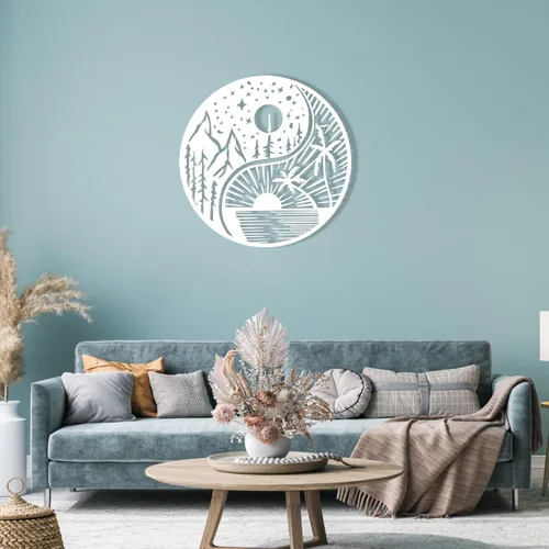 Miniatura 4 de Ying Yang Sun and Moon Metal, decoración de pared de metal Yin Yang, Sun Moon Metal, decoración de pared de metal, sol y luna, arte de pared