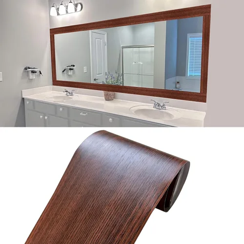 Teemall Adhesivo autoadhesivo de PVC impermeable con grano de madera de 32.8 ft, decoración de pared, azulejos de cocina, baño, papel tapiz adhesivo