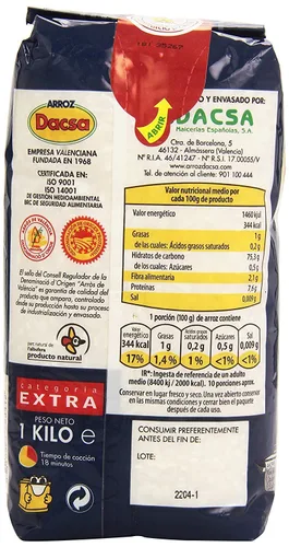 Miniatura 2 de Arroz Rice Dacsa Round Rice D.O. Valencia - 2 bolsas de 2.2 libras