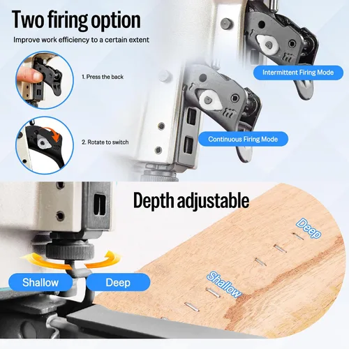 Miniatura 3 de meite Engrapadora de corona estándar de calibre 16 de 7/16 pulgadas, pistola de grapas neumática de construcción resistente para subsuelo
