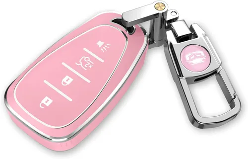 Miniatura 15 de Para accesorios de funda de llavero Chevy, material de TPU mate, con un bonito llavero de cuero, para Equinox Malibu Camaro Cruze Blazer Traverse