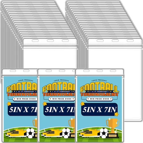 Miniatura 7 de Patelai 50 fundas protectoras de plástico de 4 x 7 pulgadas, fundas protectoras de vinilo transparente para tarjetas de credencial, fundas