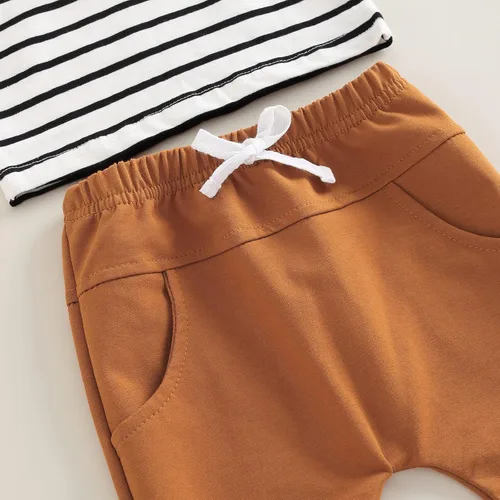 Miniatura 124 de Conjunto de 2 piezas de sudadera de manga larga con cuello redondo y pantalones casuales para bebés y niños pequeños