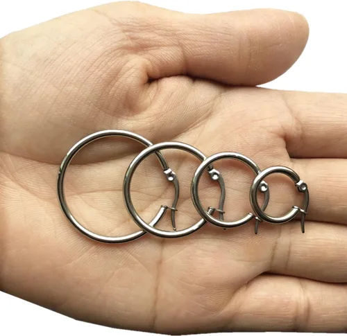 Miniatura 4 de 4 pares de aretes de argolla de acero inoxidable para mujer de 0.6in a 2.4in