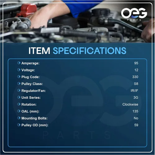 Miniatura 3 de Piezas de OEG nuevo alternador compatible con Ford F Series Truck 4.6L 5.4L 1997-2002 y E450 6.8L 1999-2006 F65U-10300-EA F6PZ-10346-RA F7UU-10300-AB