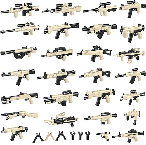 Miniatura 12 de Paquete de armas militares, 24 piezas de accesorios del Reino Unido, kits de juguetes, equipo del ejército, armas de la Segunda Guerra Mundial