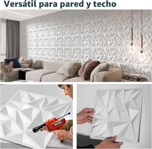 Miniatura 5 de Art3d Paquete de 33 paneles de pared 3D para decoración de pared interior, paneles de pared modernos con textura de diamante para juegos, sala
