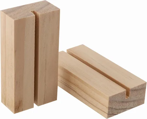 Miniatura 5 de KEILEOHO 30 soportes de madera para números de mesa, soporte para tarjetas de mesa, soporte de números de mesas de madera, soportes de tarjetas