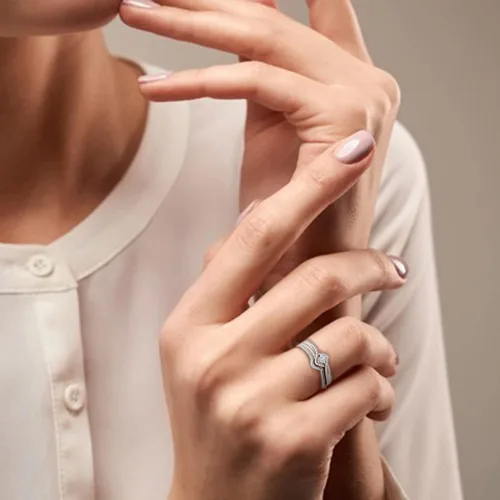 Miniatura 2 de Elegante anillo de circonita con incrustaciones para mujer, anillos de compromiso para novia, boda, boda, exquisita joyería para fiesta