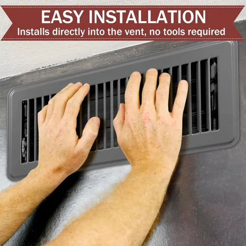 Miniatura 4 de Retisee 4 cubiertas de ventilación de registro de piso de 4 x 12 pulgadas, rejillas de ventilación de piso de acero resistente con flujo de aire
