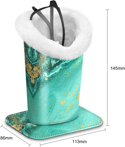Miniatura 76 de Fintie Soporte para anteojos forrado de felpa con base magnética, estuche de cuero vegano prémium para lentes