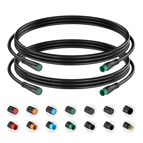 Miniatura 13 de Cable de extensión de 2 pines, 3 pines, 4 pines, 5 pines, 6 pines, 8 pines, 9 pines, enchufe impermeable funciona para luz de bicicleta eléctrica