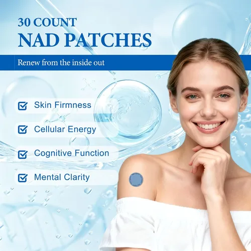 Miniatura 3 de Parches NAD+ para mujeres y hombres, parche NAD+para energía y envejecimiento saludable, soporte de bienestar de nicotinamida y resveratrol, vegano
