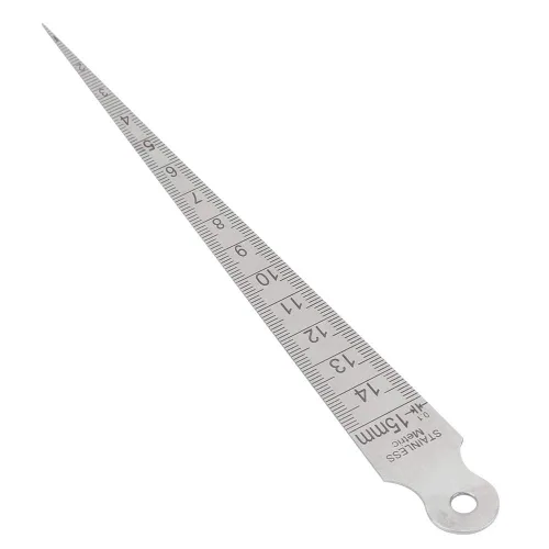 Miniatura 6 de Regla de calibre cónico de acero inoxidable de 0.000-0.591 in, regla de inspección de agujeros, cuña, reglas de soldadura, herramienta de medición