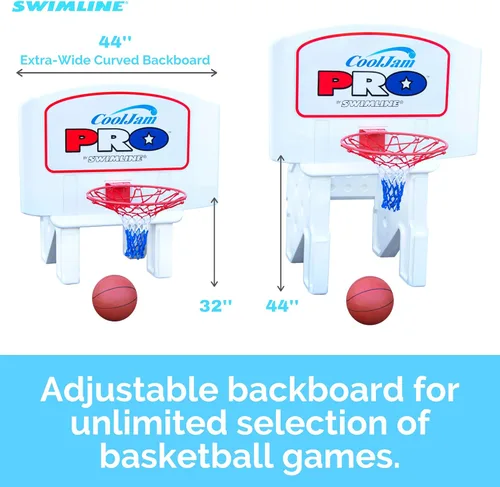 Miniatura 3 de Tablero de baloncesto, cesta Cool Jam Pro, Blanco Juego de baloncesto junto a la piscina (Premium)