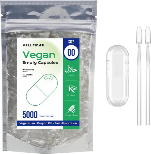 Miniatura 10 de Cápsulas veganas vacías tamaño 00-100 cápsulas vegetales DIY
