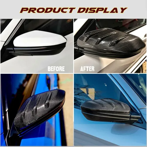 Miniatura 5 de Tapas de espejo para Honda Civic de 10ª generación 2016-2021 Sedan Coupe Hatchback Crider Envix de fibra de carbono real, estilo Mugen, puerta