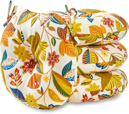 Miniatura 69 de Greendale Home Fashions Cojín redondo para asiento bistro de 15 pulgadas, 2 unidades (paquete de 1), Adobe Stripe