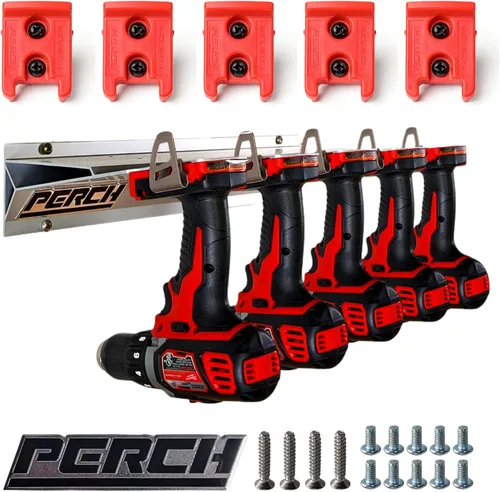 Soporte para herramientas PERCH para Milwaukee M18 18v | Monta de forma segura 5 herramientas inalámbricas | Montaje universal | Organizador de