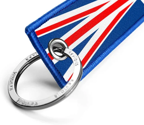 Miniatura 3 de KEYTAILS Llaveros, Union Jack de alta calidad, etiqueta de la bandera británica para automóvil, motocicleta, UTV Gran Bretaña