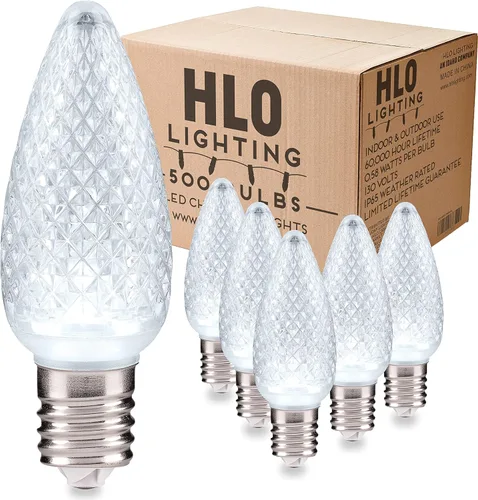 Miniatura 18 de HLO Lighting Juego de 25 bombillas LED de Navidad C9 de color blanco cálido para uso en interiores y exteriores Bombilla de repuesto duradera