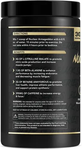 Miniatura 3 de Anabolic Warfare Nuclear Armageddon - Polvo de preentrenamiento para hombres y mujeres con L-citrulina, beta alanina en polvo y cafeína